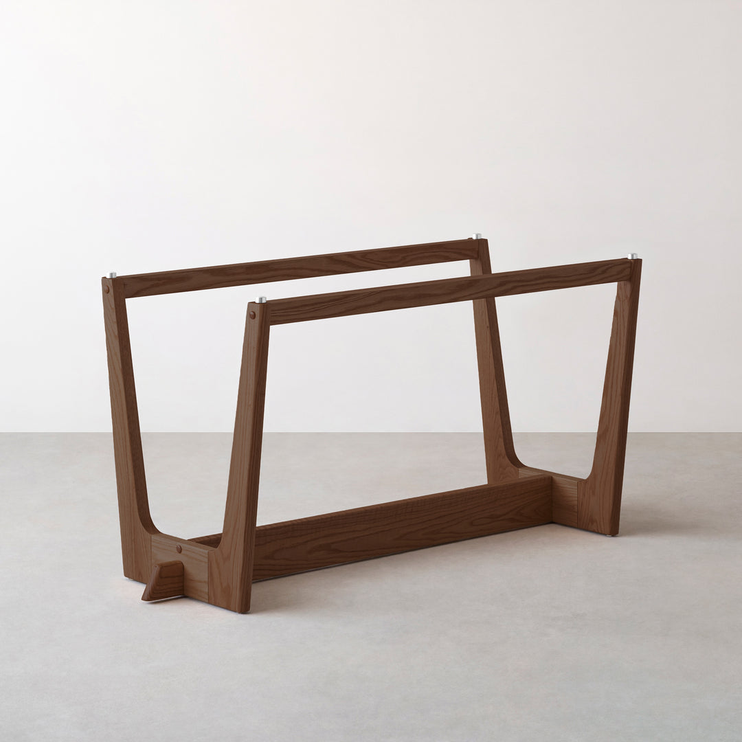 THE TABLE / ガラス × Trapezoid 木製脚オーク 無垢材 THE TABLE / ガラス × Trapezoid 木製脚 オーク無垢材– KANADEMONO