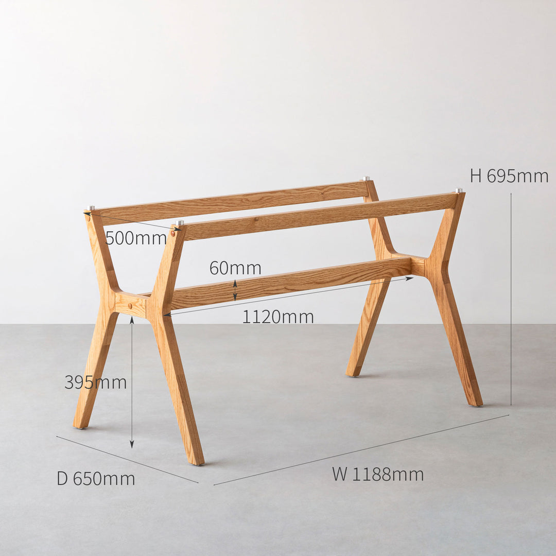 無垢材ダイニングテーブル　アイアン脚◎ THE LEGS / H 木製脚 オーク無垢材 – KANADEMONO