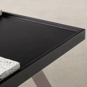 THE LOW TABLE / 大谷石 × ラバーウッド × White Steel