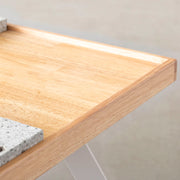 THE LOW TABLE / 大谷石 × ラバーウッド × Stainless