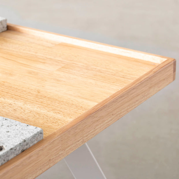 THE LOW TABLE / 大谷石 × ラバーウッド × Stainless