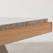 THE LOW TABLE / 大谷石 × ラバーウッド × Black Steel