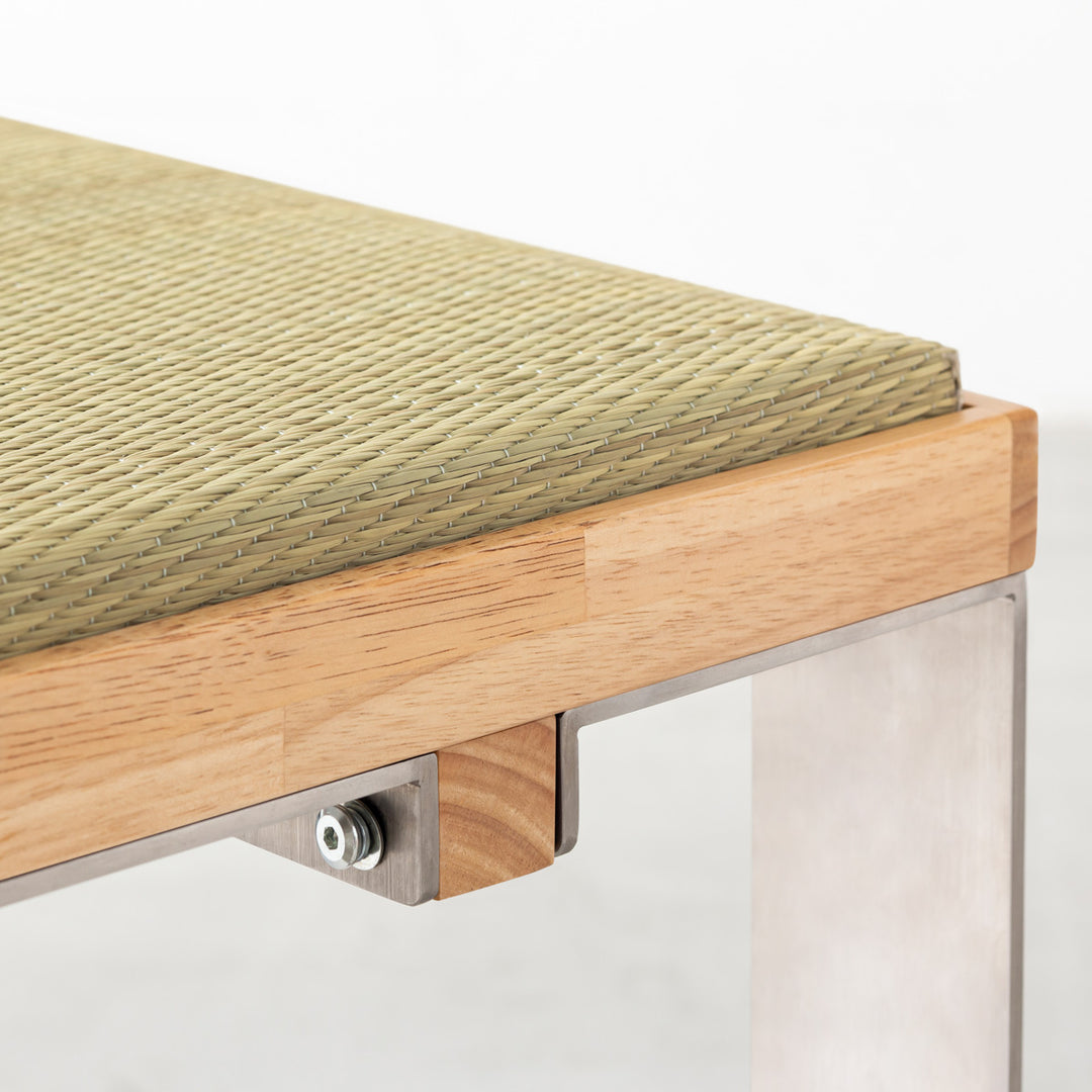 THE TATAMI BENCH / ラバーウッド ナチュラル × Stainless Line