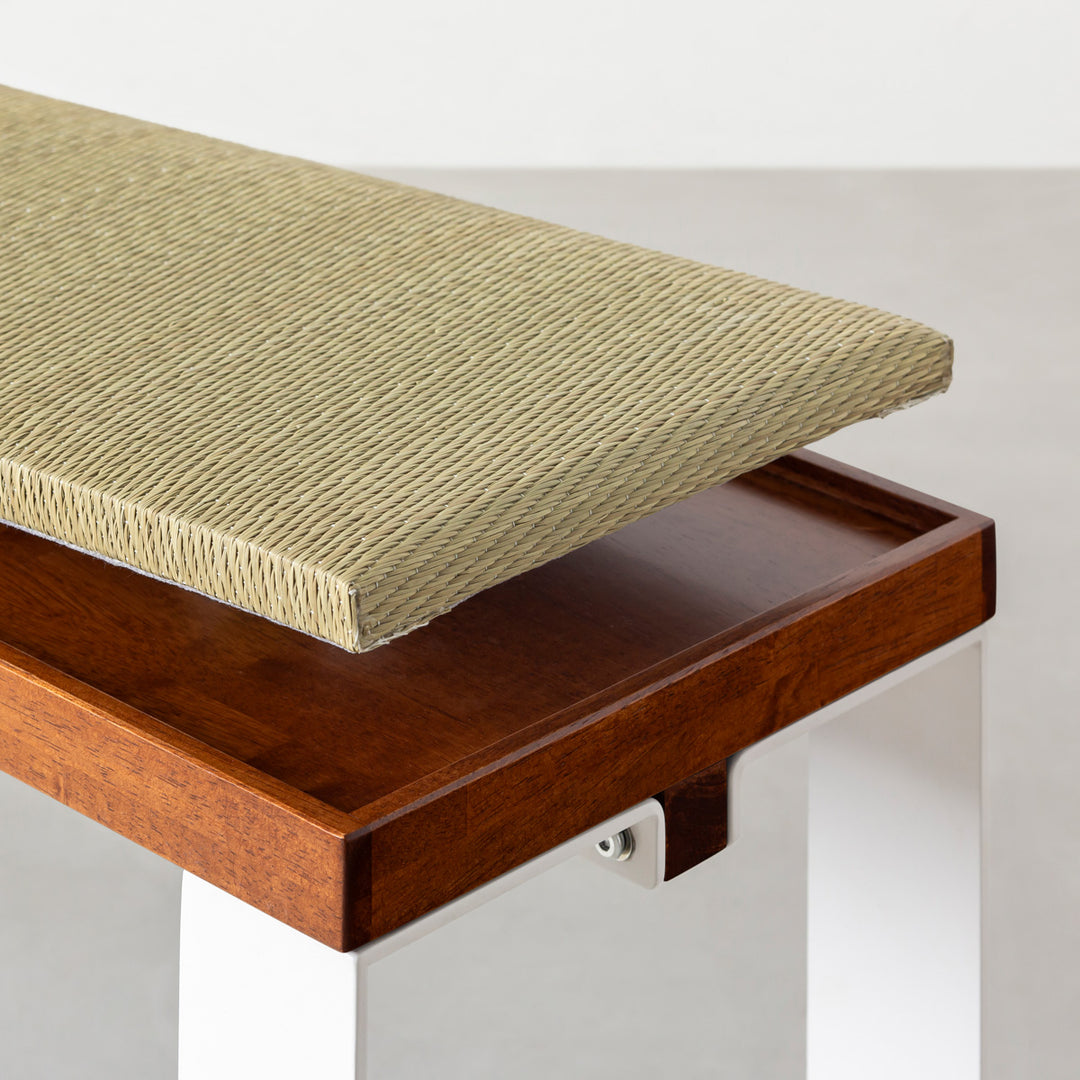 THE TATAMI BENCH / ラバーウッド ブラウン × White Steel Line