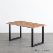 スマート造作テーブル / メラミン 木目調 × 黒スチール脚