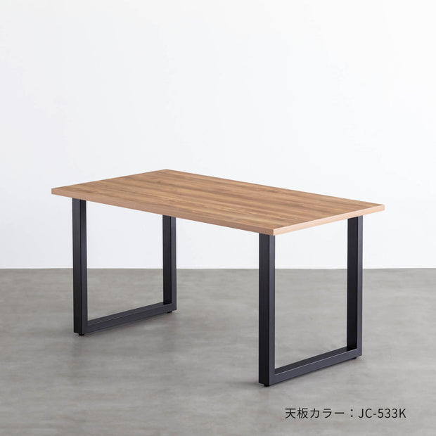 スマート造作テーブル / メラミン 木目調 × 黒スチール脚
