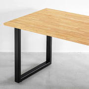 かなでもののナチュラルテイストなラバーウッドとマットブラックのスクエア鉄脚を使用したシンプルモダンなデザインのテーブル3