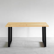 かなでもののヒノキの無垢材とマットブラックのスクエア鉄脚を組み合わせたシンプルモダンなテーブル1