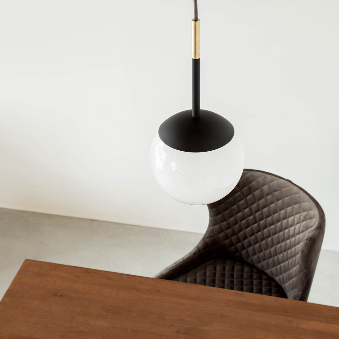 KANADEMONO Glass globe Pendant Light 3 Glass × Tube Clear Gray Round Pendant Light \u2013 KANADEMONO