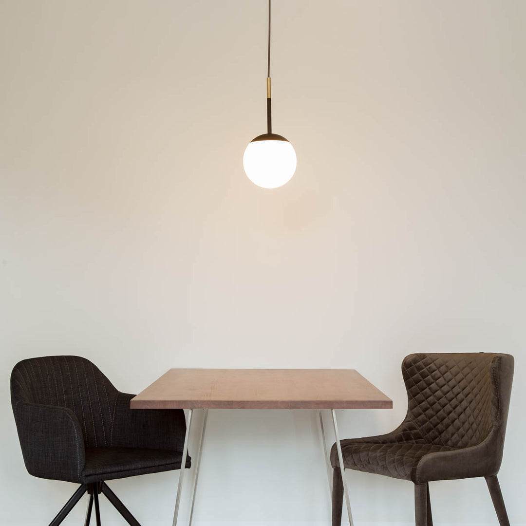 KANADEMONO Glass globe Pendant Light 3 Glass × Tube Clear Gray Round Pendant Light \u2013 KANADEMONO