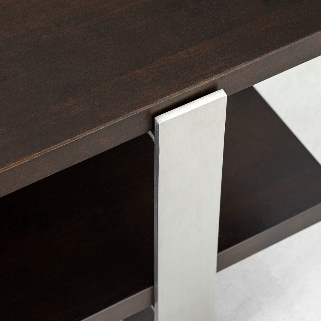 THE TV BOARD / LOW TABLE ラバーウッド ブラックブラウン × Stainless