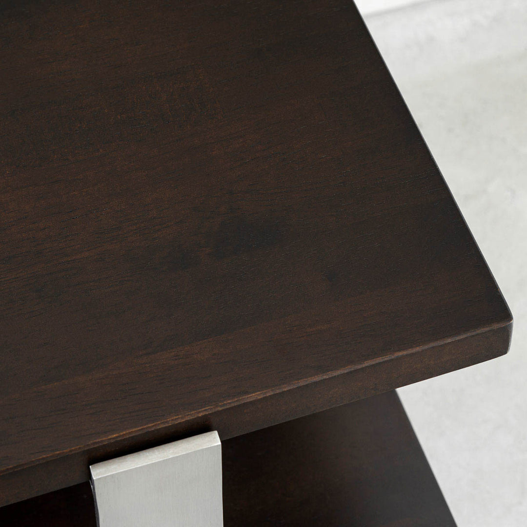 THE TV BOARD / LOW TABLE ラバーウッド ブラックブラウン × Stainless