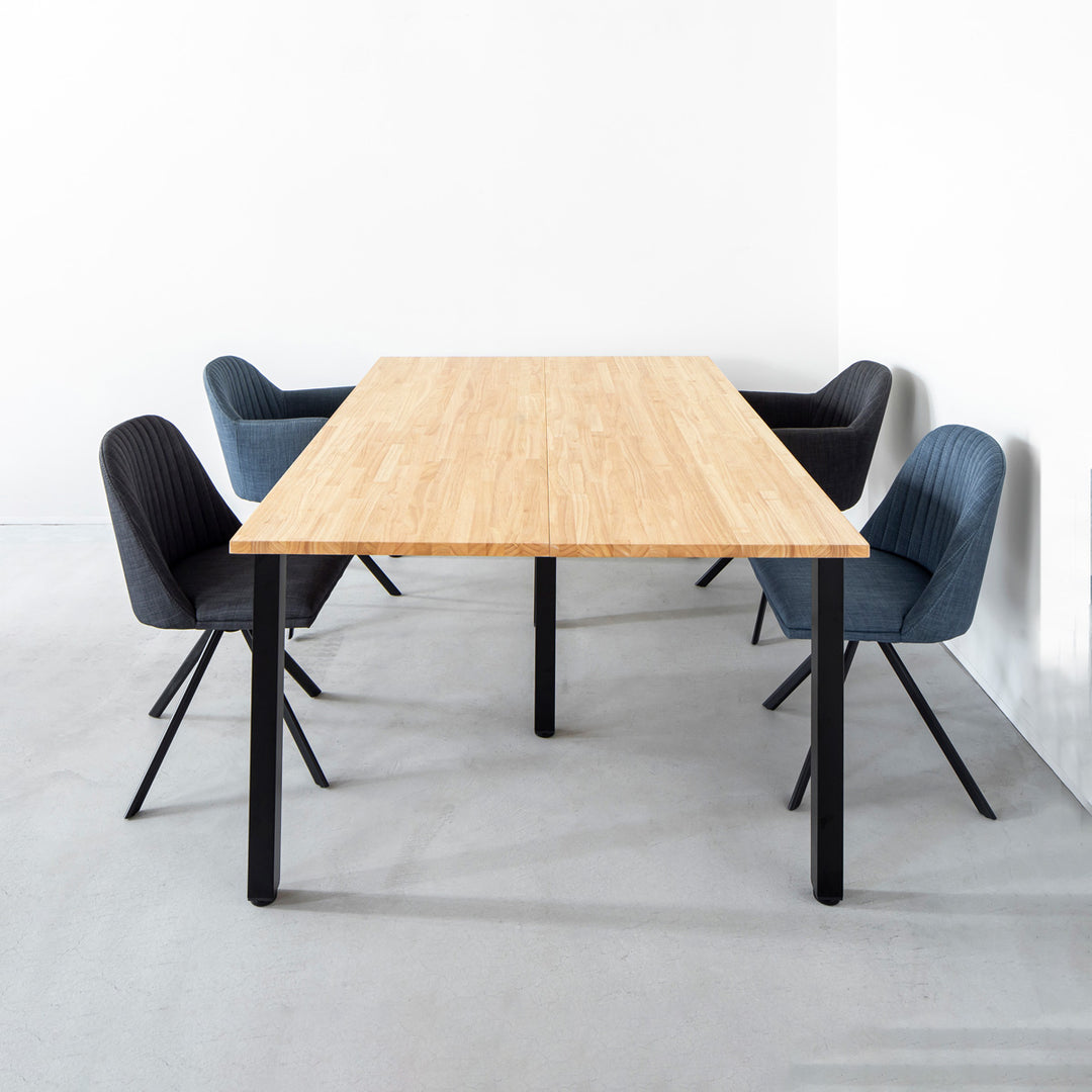 THE TABLE / ラバーウッド ナチュラル × Black Steel × W150 - 200cm D80 - 120cm –  KANADEMONO