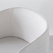 Gemoneのウレタンフォームを使用した座面と気品のあるシンプルなデザインが美しい張りぐるみ仕様のエレガントなアームチェア(パールホワイト・背もたれ)