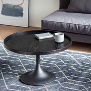 ブラックオークの天板とベースの曲線が美しいシンプルなコーヒーテーブルの使用例2