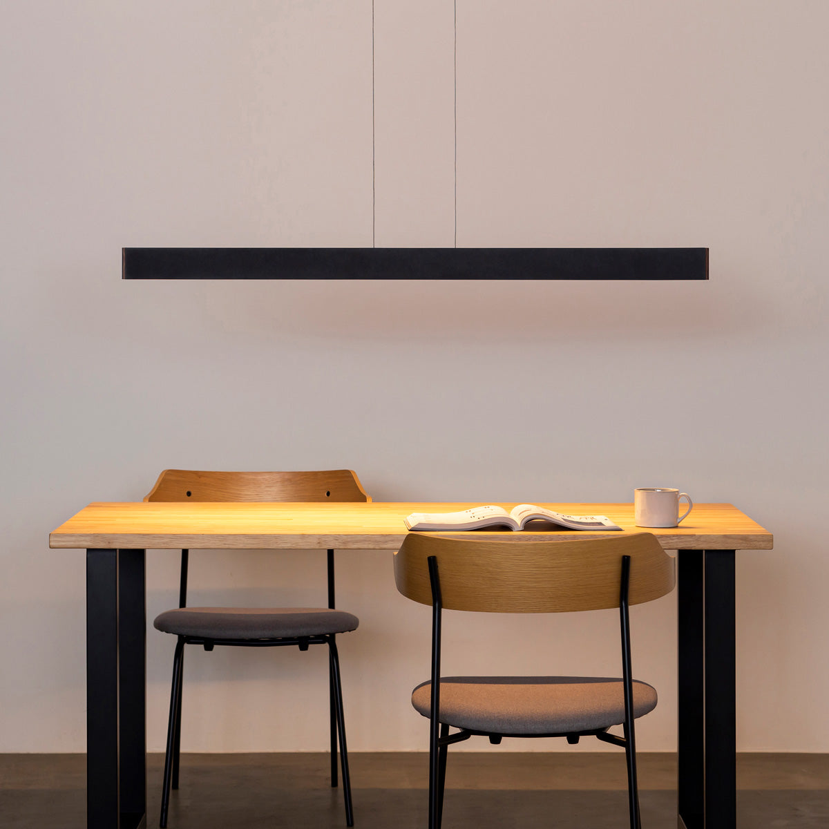 Black Bar Steel Hanging Light KANADEMONO