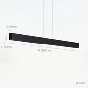 シンプルなブラックのストレートデザインが洗練された印象のLEDハンギングライトLサイズのサイズ画像