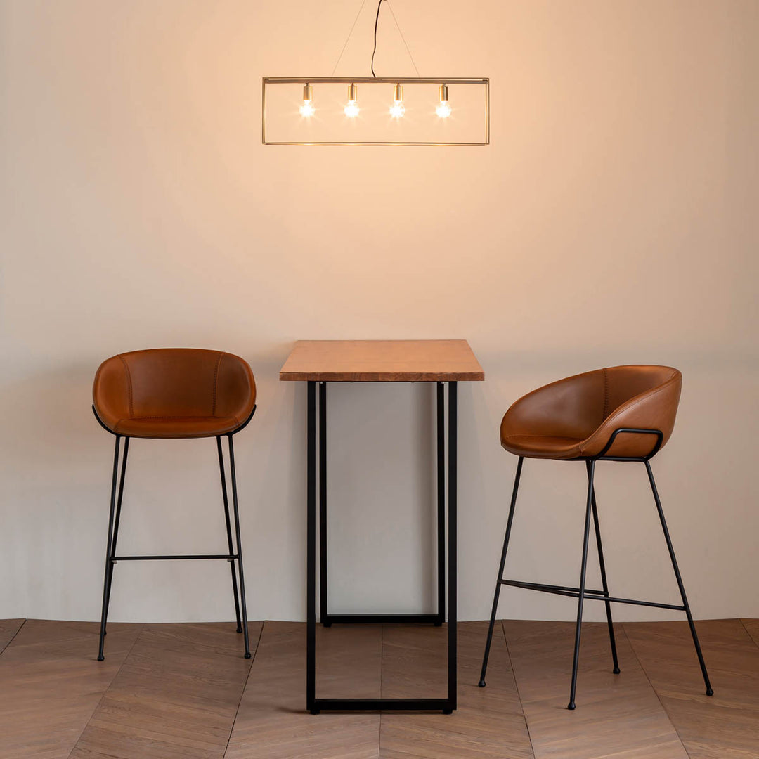 Brown Synthetic Leather High Stool × 2 – KANADEMONO