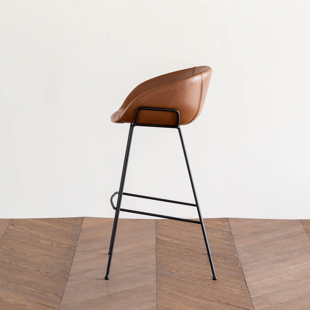 Brown Synthetic Leather High Stool × 2 – KANADEMONO