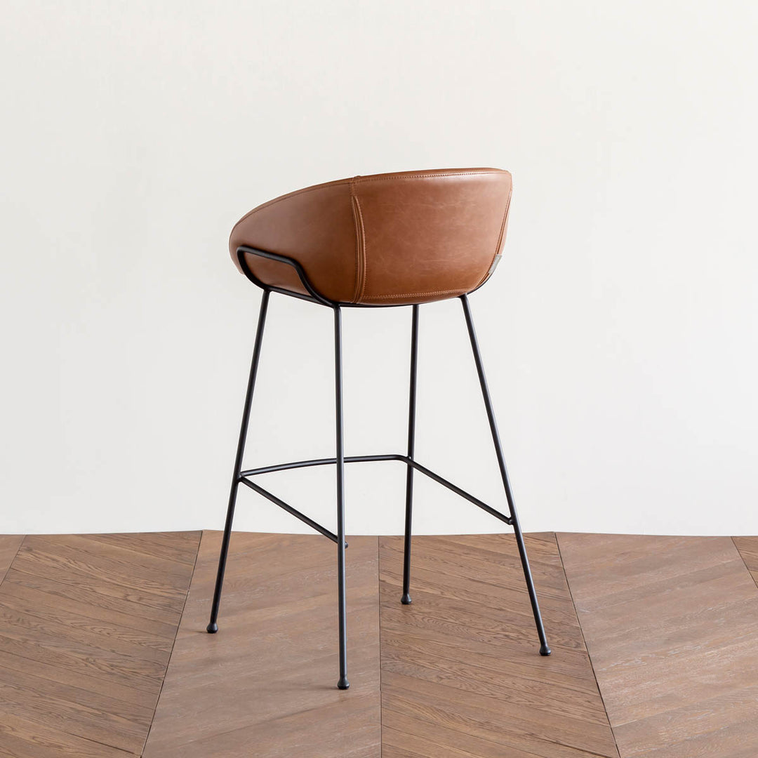 Brown Synthetic Leather High Stool × 2 – KANADEMONO