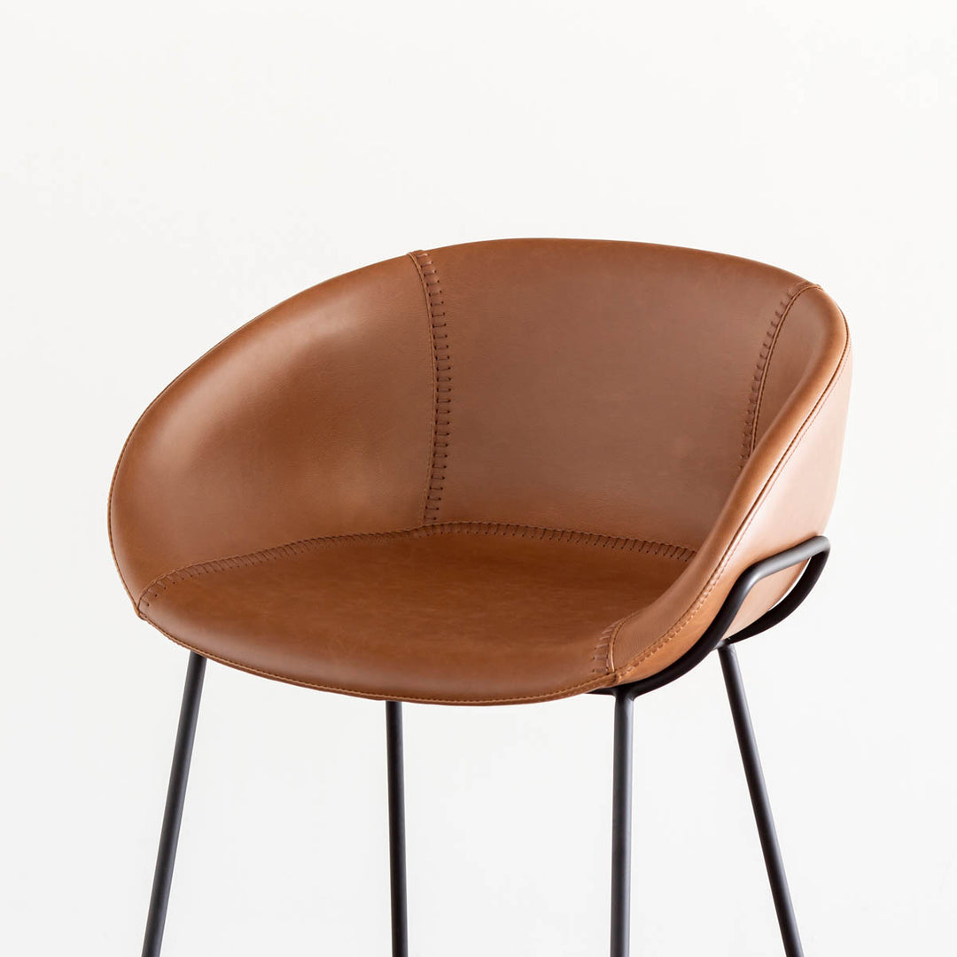 Brown Synthetic Leather High Stool × 2 – KANADEMONO