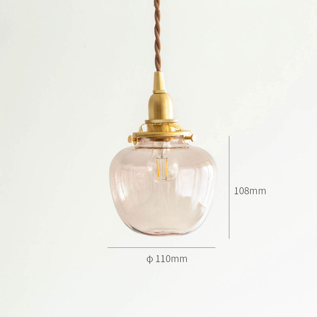 上品な ChubbyBrownGlassPendantLight_0 照明器具