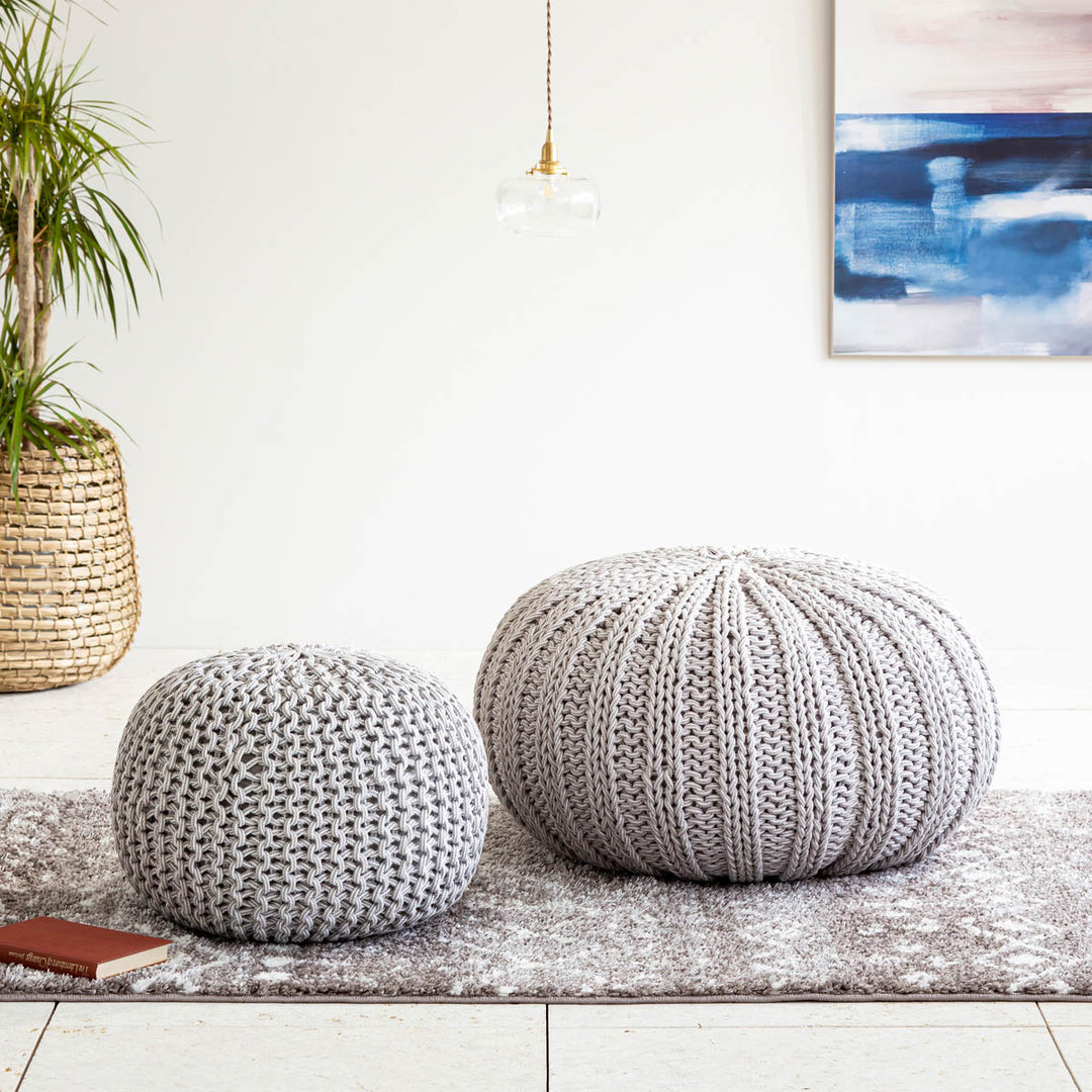 CottonPoufMoroccanCushionNatur