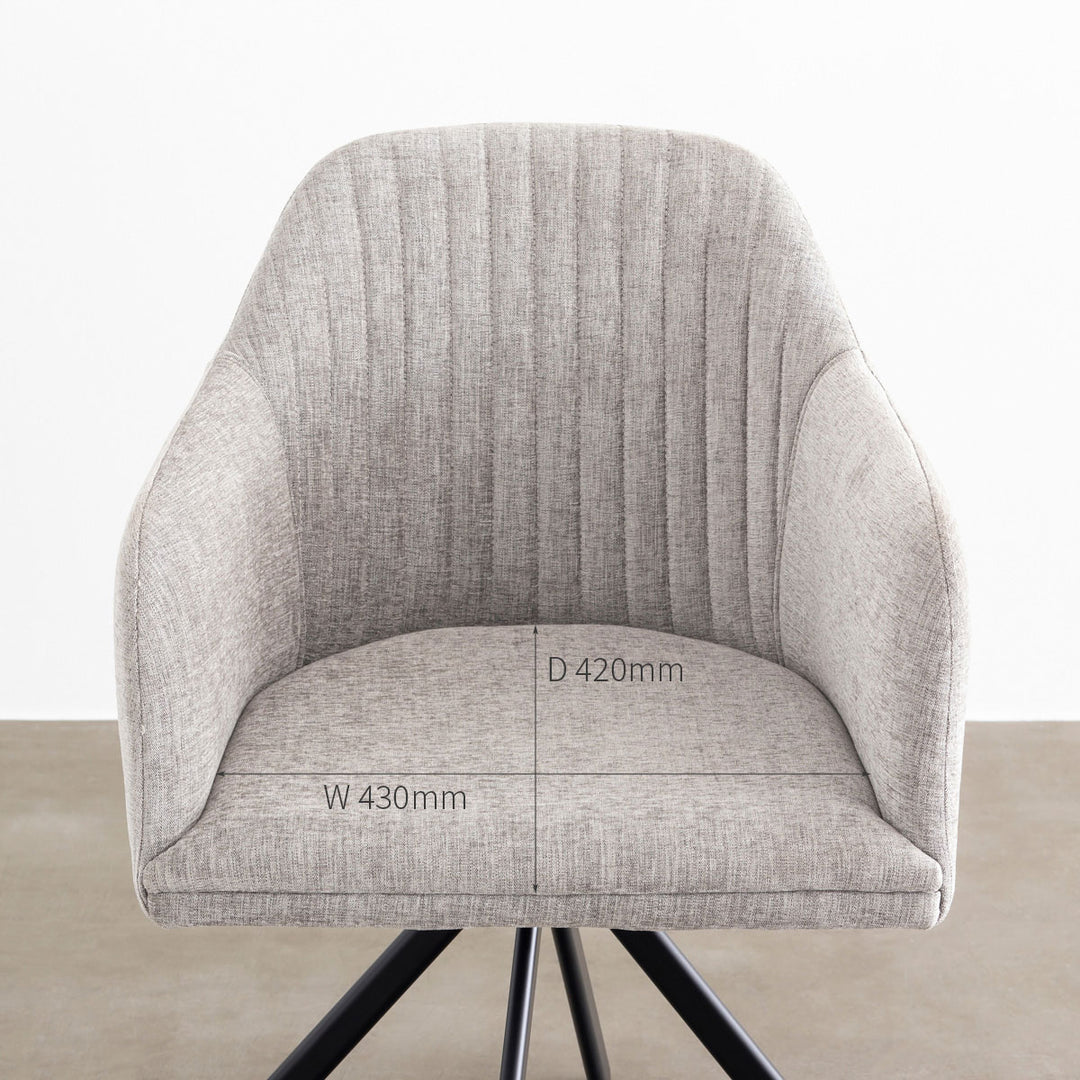 想像を超えての Fabric アーム付き ラウンドチェア ファブリック Armchair ダイニングチェア