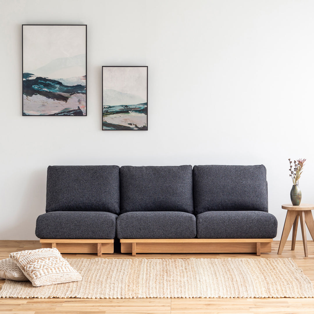 Fabric × Wood クロスフレームソファ 2 seater ブラック – KANADEMONO Fabric × Wood クロスフレームソファ 2 seater ブラック – KANADEMONO
