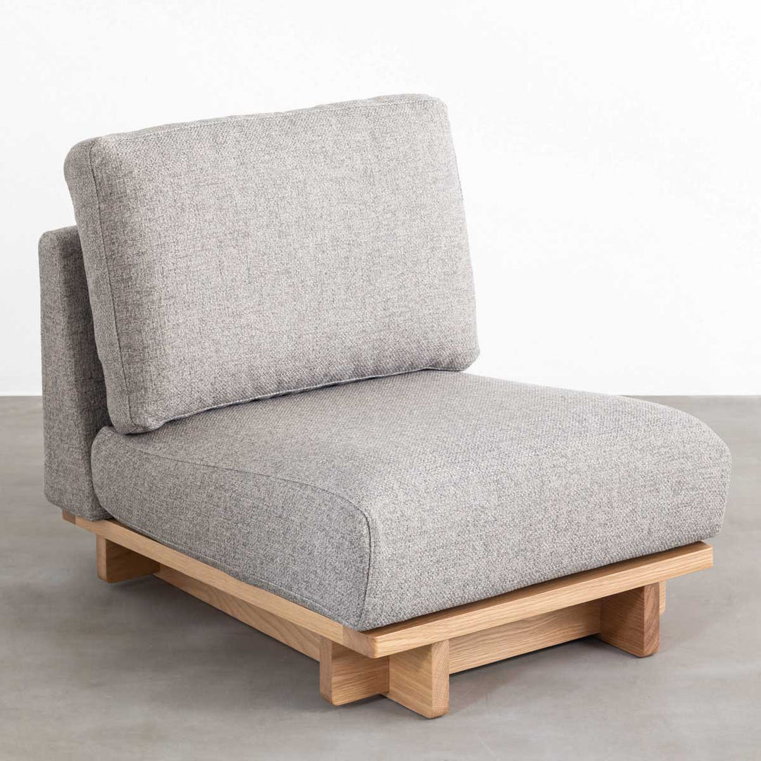 Fabric × Wood クロスフレームソファ 1 seater ベージュ