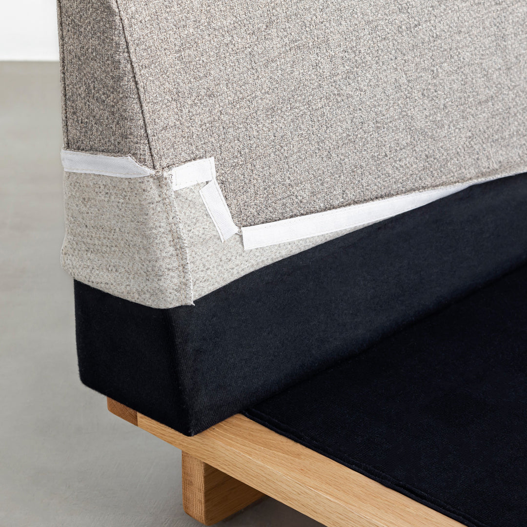 Fabric × Wood クロスフレームソファ 1 seater ベージュ – KANADEMONO