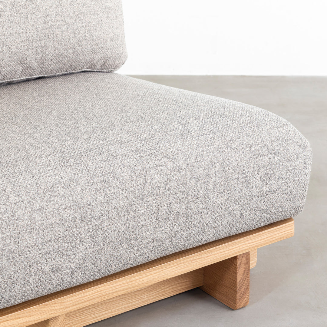 Fabric × Wood クロスフレームソファ 2 seater ベージュ – KANADEMONO