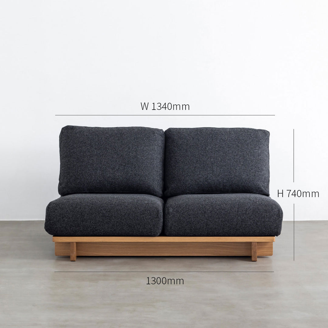Fabric × Wood クロスフレームソファ 2 seater ブラック – KANADEMONO
