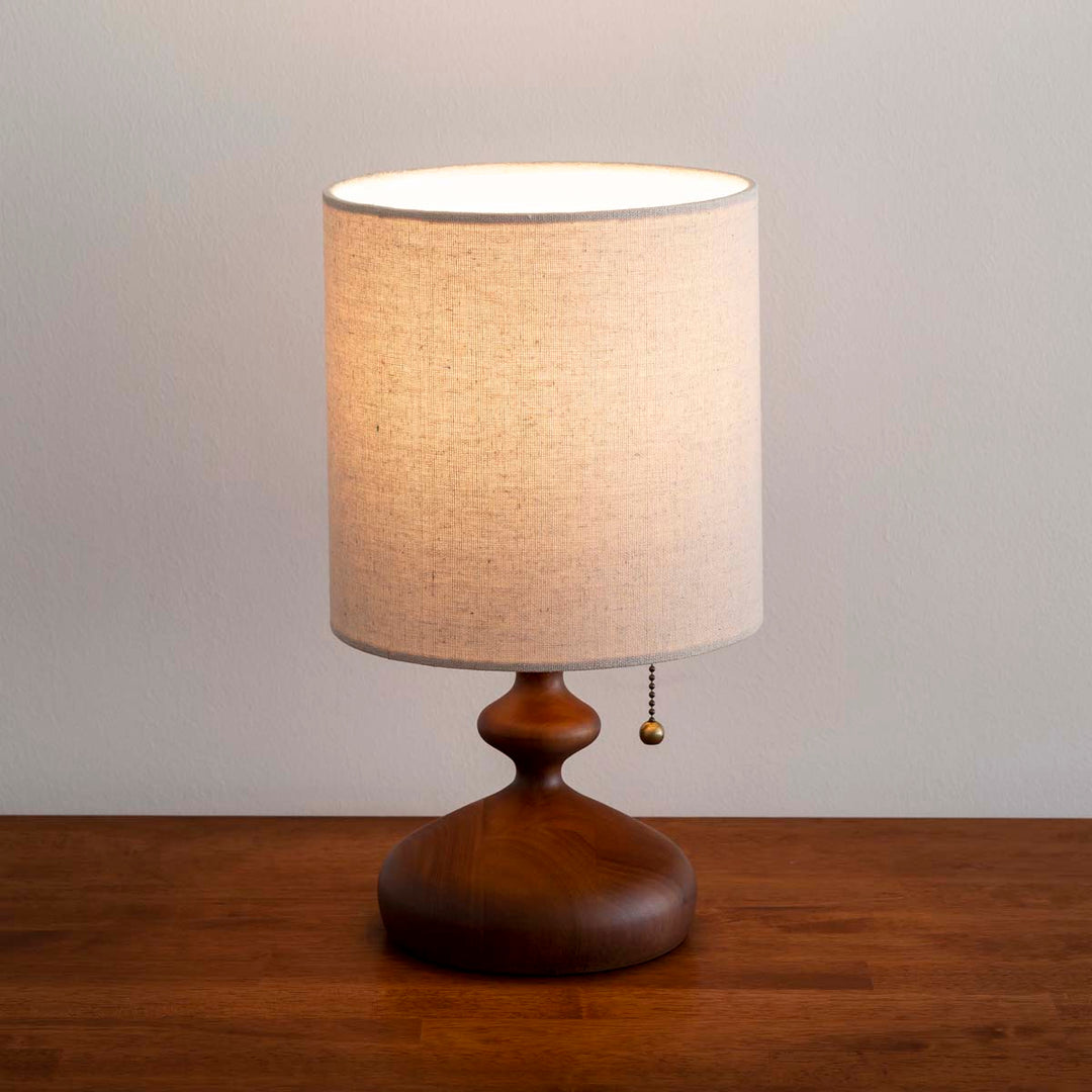 Fabric × Wood Retro Table Lamp – KANADEMONO