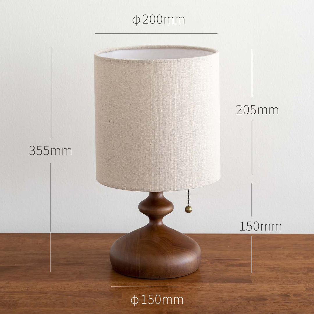 Fabric × Wood Retro Table Lamp – KANADEMONO