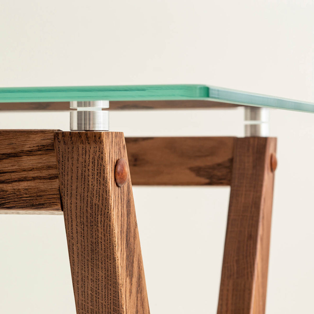 THE TABLE / ガラス × H 木製脚 オーク無垢材 – KANADEMONO