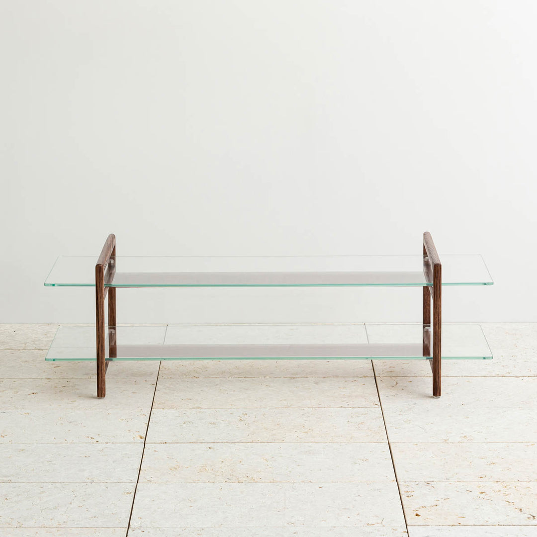 THE TV BOARD / LOW TABLE ガラス × 木製脚 ブラウン – KANADEMONO