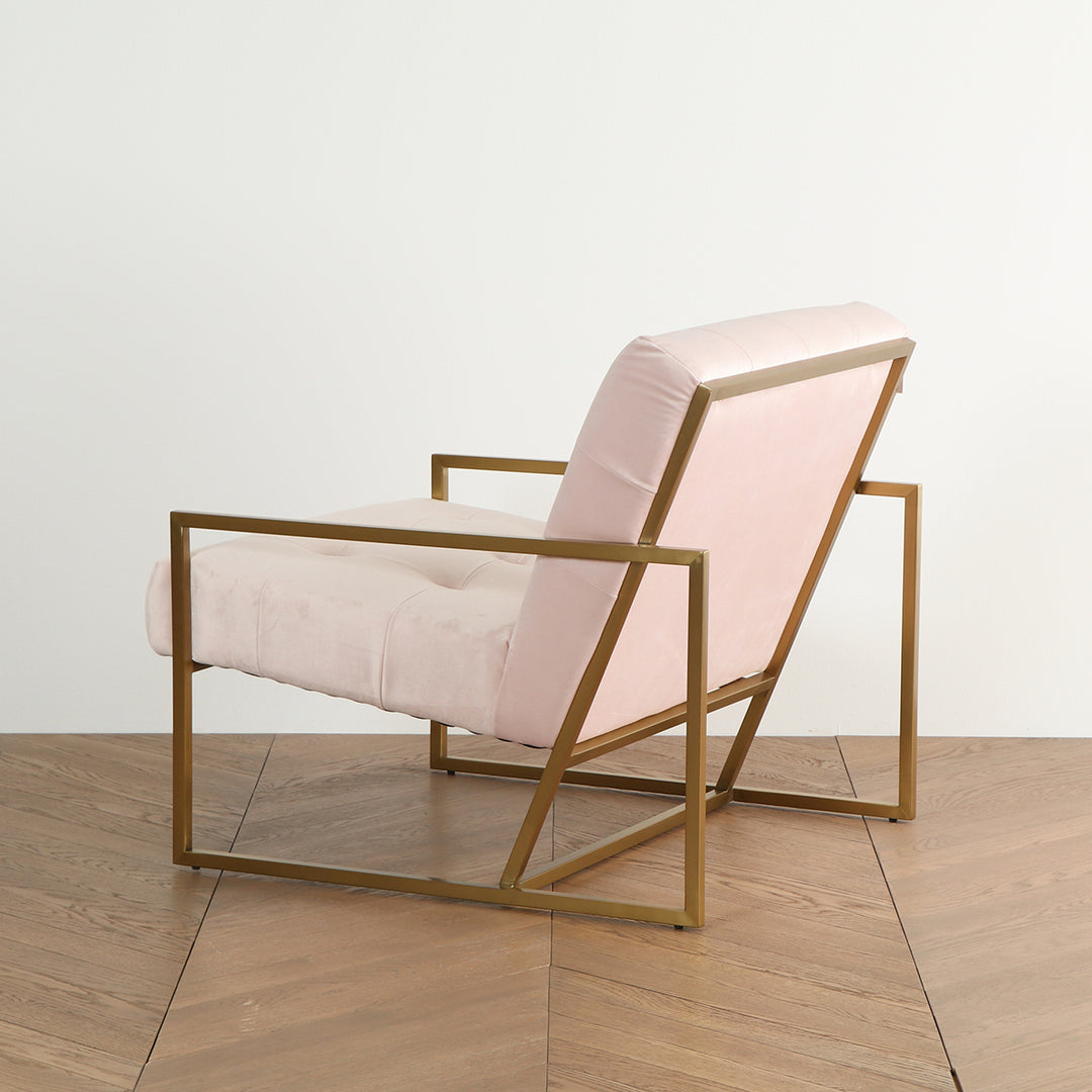 Gold Frame Velvet Lounge Chair – KANADEMONO