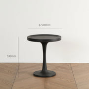 ミニマルなブラックデザインのサイドテーブル（サイズ・寸法詳細）