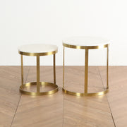 ゴールド脚とホワイトの天板の融合が美しいサイドテーブル（横向き）