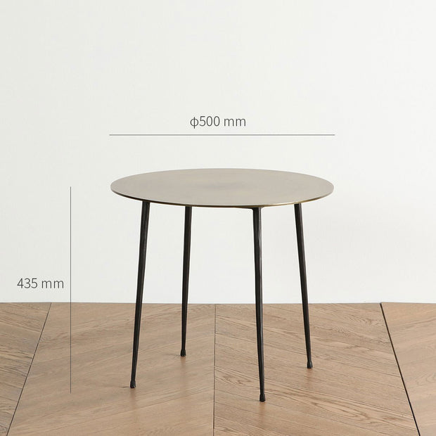スチールのスタイリッシュで洗練された印象のサイドテーブル（サイズ・寸法詳細）