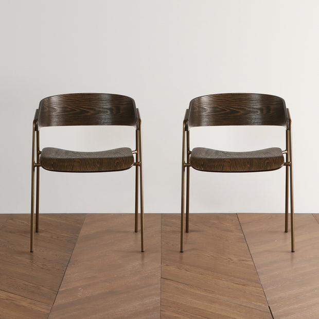 Vintage Style Steel Wooden Chair 2脚セット – KANADEMONO