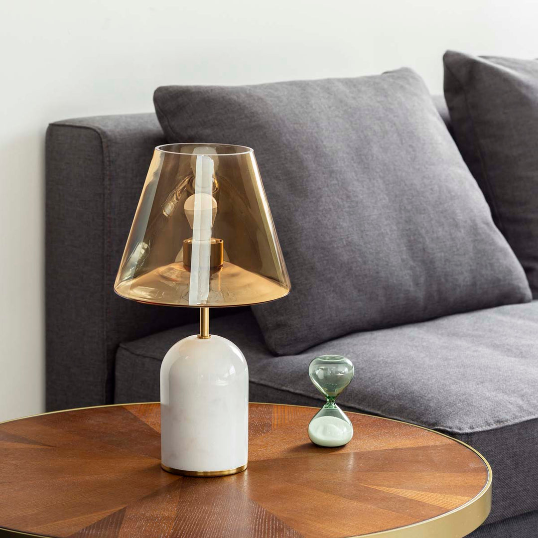 Glass × Marble Nostalgic Table Lamp – KANADEMONO