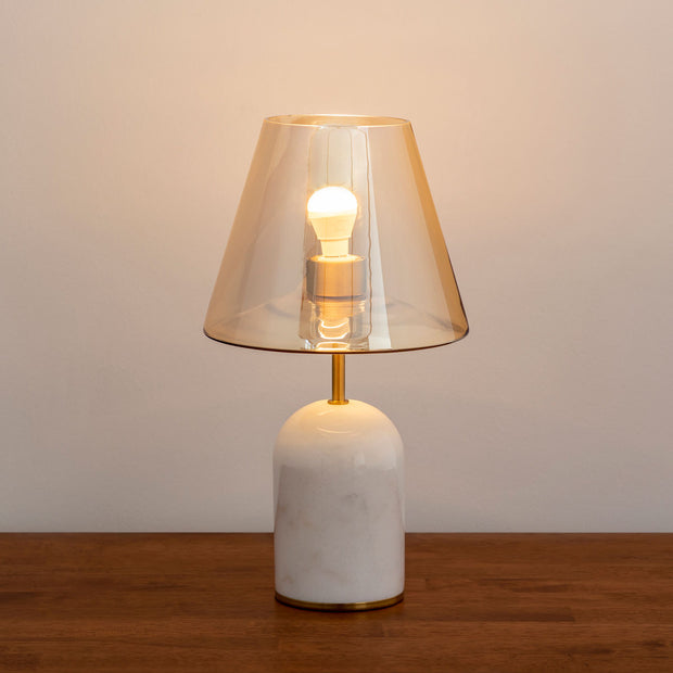 Glass × Marble Nostalgic Table Lamp – KANADEMONO