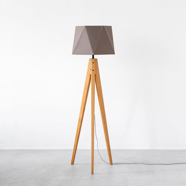 Hexagon Cotton Wood Floor Lamp