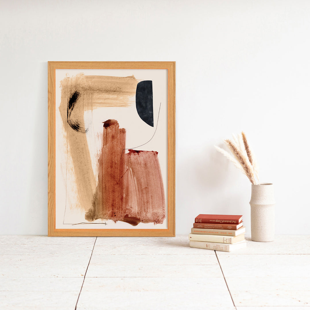 KANADEMONO アートポスター 暮らしにアートを Brown ＋ Black Brush Stroke（ポスター単品