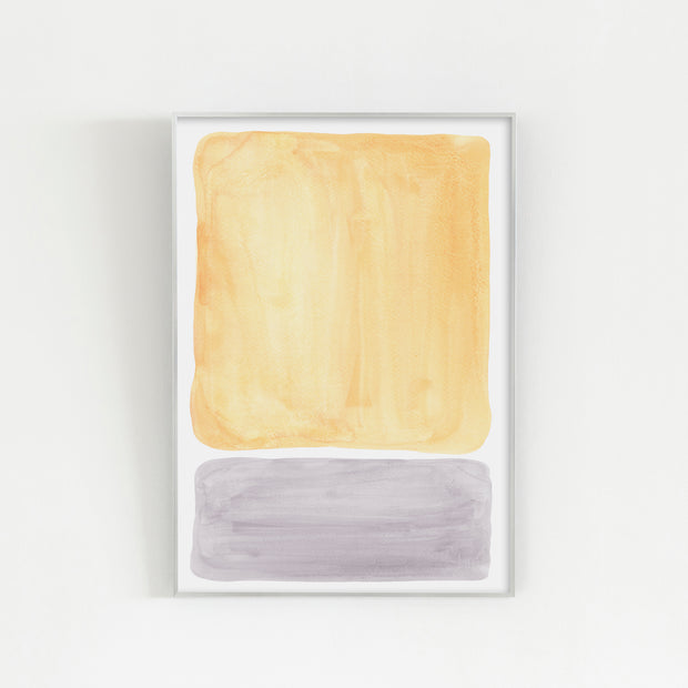 KANADEMONOのイエローとグレーの水彩がお部屋の雰囲気を明るくするアートA1＋シルバーフレーム