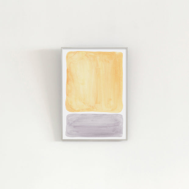 KANADEMONOのイエローとグレーの水彩がお部屋の雰囲気を明るくするアートA2＋シルバーフレーム