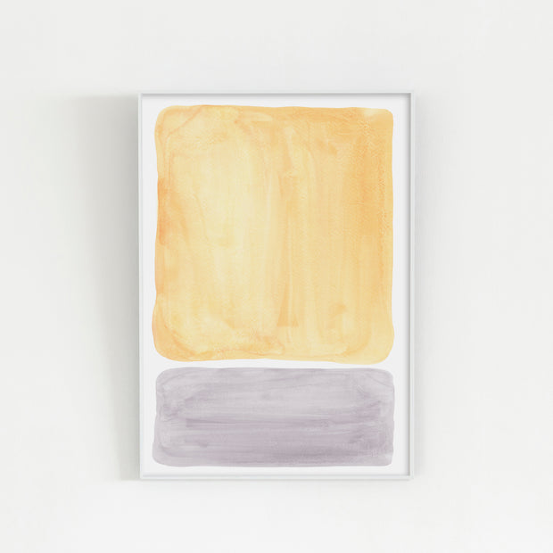 KANADEMONOのイエローとグレーの水彩がお部屋の雰囲気を明るくするアートA1＋ホワイトフレーム