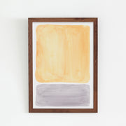 KANADEMONOのイエローとグレーの水彩がお部屋の雰囲気を明るくするアートA1＋ブラウンフレーム